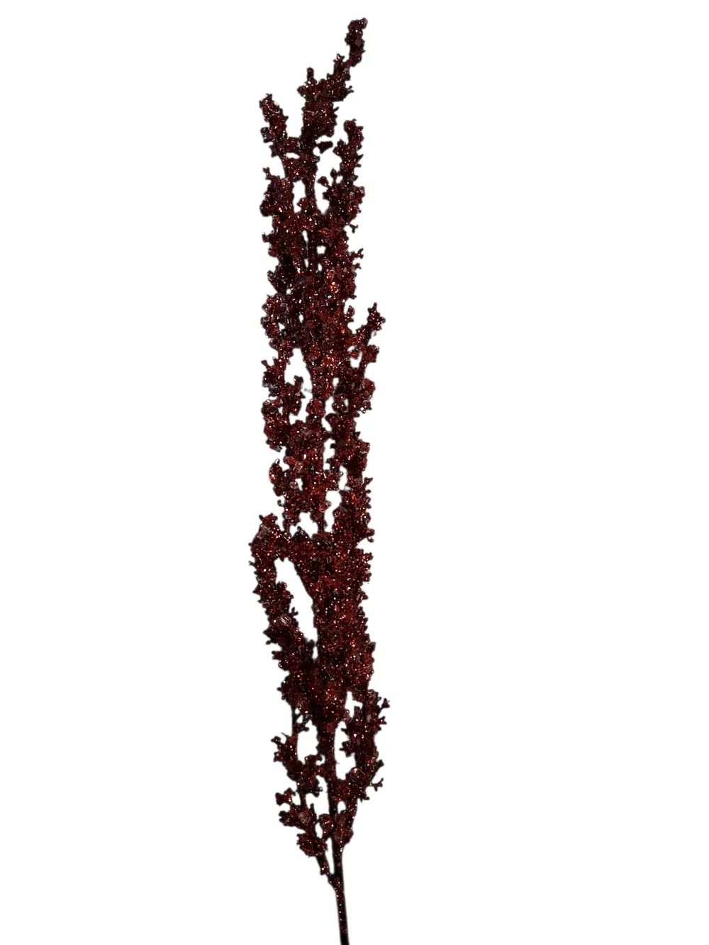 10pc Red Iced Glitter Christmas Floral Spray Stems 27